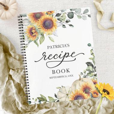Greenery Sunflowers Bridal Shower Recipe Book