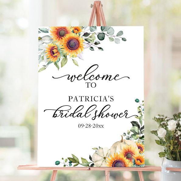 Greenery Sunflowers Bridal Shower Welcome Sign