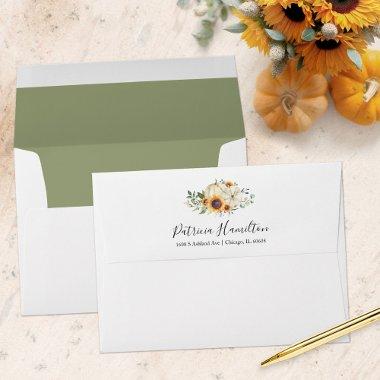 Greenery Sunflowers Fall  Envelope