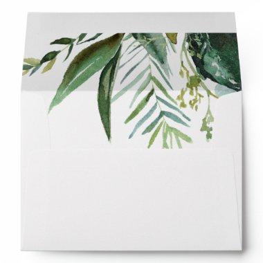 Greenery Tropical Calligraphy Wedding Invitations Envelope