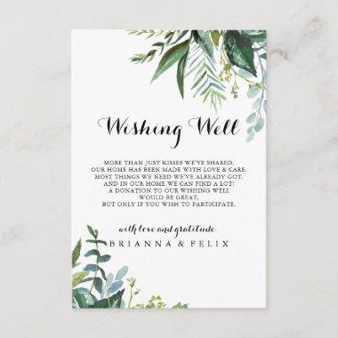 Greenery Tropical Calligraphy Wedding Wishing Well Enclosure Invitations
