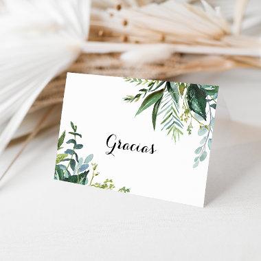Greenery Tropical Folded Wedding Gracias Invitations