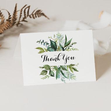 Greenery Tropical Folded Wedding Thank You