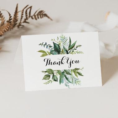 Greenery Tropical Folded Wedding Thank You Invitations