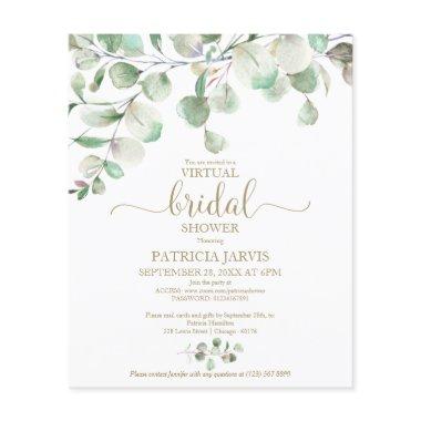 Greenery Virtual Bridal Shower Budget Invitations