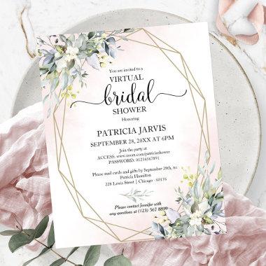 Greenery Virtual Bridal Shower Budget Invitations