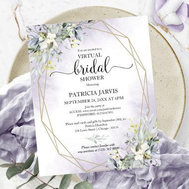 Greenery Virtual Bridal Shower Budget Invitations