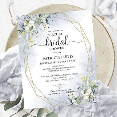 Greenery Virtual Bridal Shower Budget Invitations