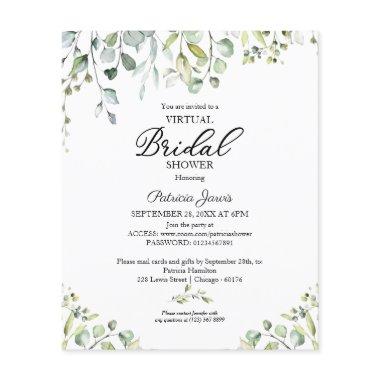 Greenery Virtual Bridal Shower Budget Invitations