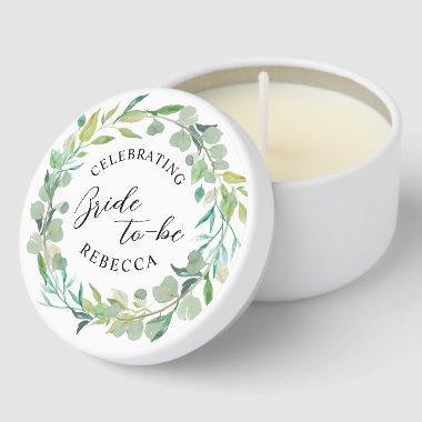 Greenery Watercolor Eucalyptus  Mini Candle Favors