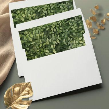 Greenery Watercolor Leaves Envelope Liner