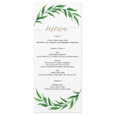 Greenery Wedding Menu or  Menu