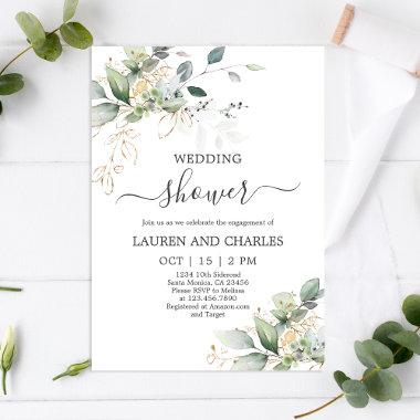 Greenery Wedding Shower Invitations
