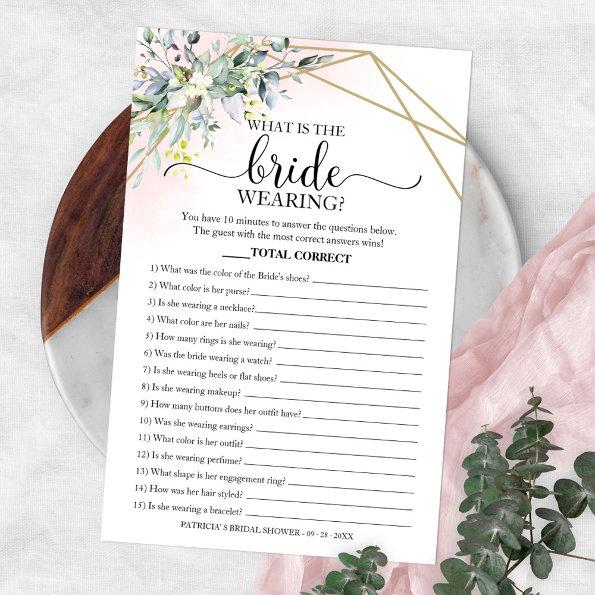 Greenery What Is The Bride Wearing Game Bridal Flyer