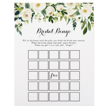 Greenery White Autumn Floral Bridal Bingo Game