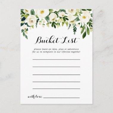Greenery White Autumn Floral Bucket List Invitations
