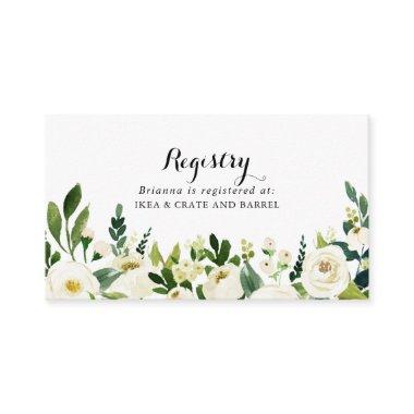 Greenery White Autumn Floral Wedding Gift Registry Enclosure Invitations