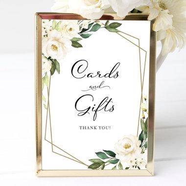 Greenery White Floral Invitations And Gifts Sign