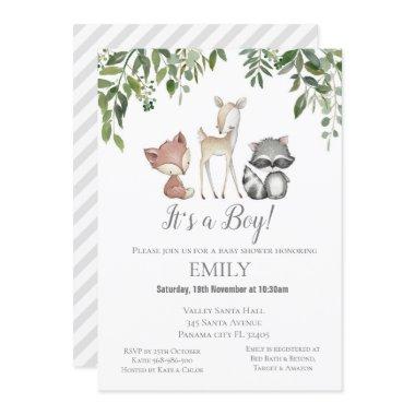 Greenery Woodland Animals  - Baby Shower