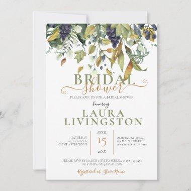 Greens & Grapes, Wedding Bridal Shower Invitations