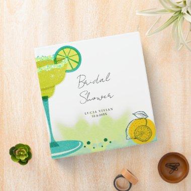 Greeny Watercolor Margarita Lime  3 Ring Binder