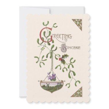 "Greeting Sincere" Vintage blank sepia Invitations