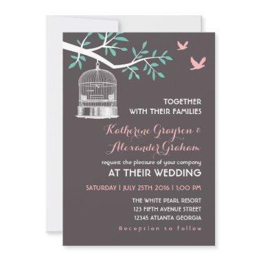 Grey Bird Cage and Dove Rustic Wedding
