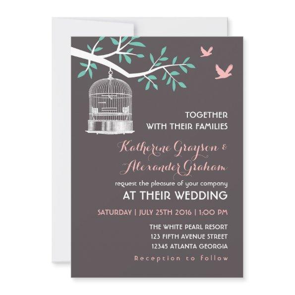 Grey Bird Cage and Dove Rustic Wedding
