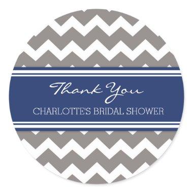 Grey Blue Chevron  Favor Tags