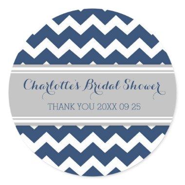 Grey Blue Chevron  Favor Tags
