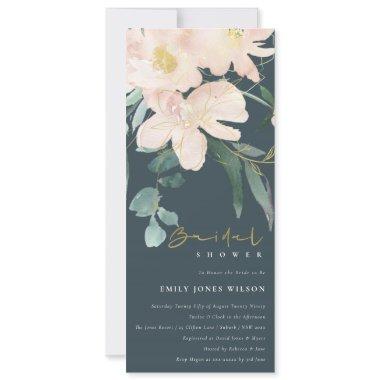GREY BLUSH FLORAL BUNCH WATERCOLOR