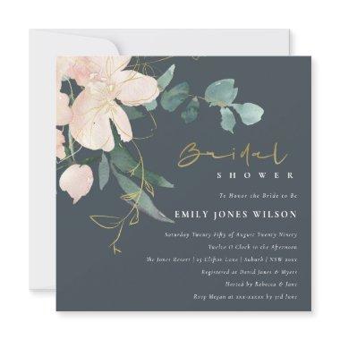 GREY BLUSH FLORAL BUNCH WATERCOLOR