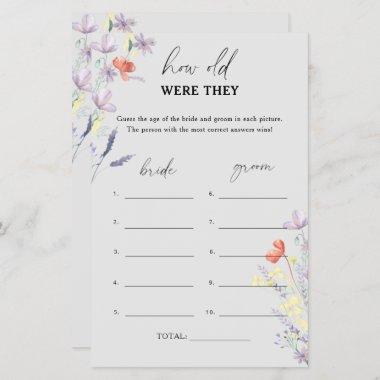Grey Boho Floral How old were they bridal game