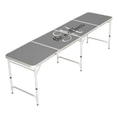 Grey Create Your Own Monogrammed Name Beer Pong Table