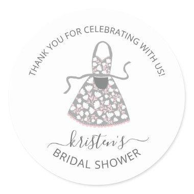 Grey Floral Apron Bridal Shower Envelope Seal