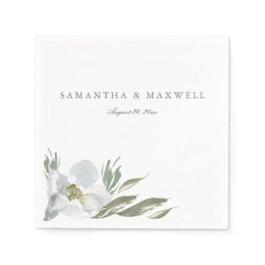 Grey Floral Watercolor Template Napkins