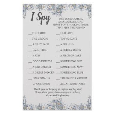 Grey Floral Wedding Reception I Spy Game  Flyer
