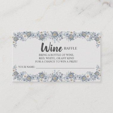Grey Floral Wine Raffle Wedding Bridal Shower Invitations