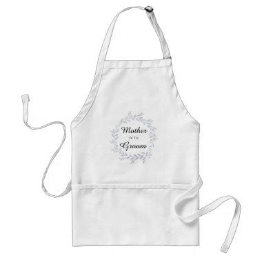 Grey Glitter Botanical Mother of The Groom Adult Apron