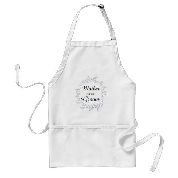 Grey Glitter Botanical Mother of The Groom Adult Apron