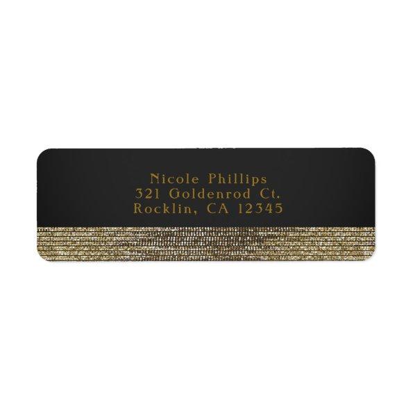 Grey & Gold Modern Glam Sequins Chic  Label