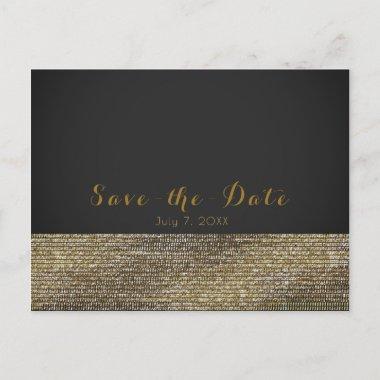 Grey & Gold Modern Glam Sequins Chic Save the Date Announcement PostInvitations