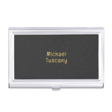 Grey Gold Professional Trendy Minimalist Own Text Business  Case