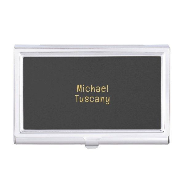 Grey Gold Professional Trendy Minimalist Own Text Business  Case