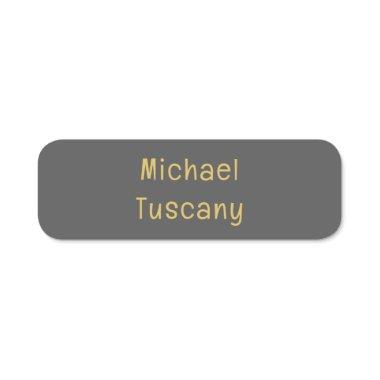 Grey Gold Professional Trendy Minimalist Own Text Name Tag