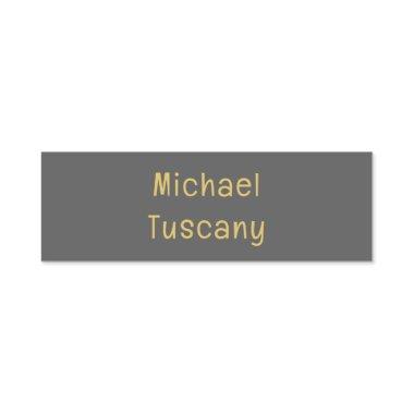 Grey Gold Professional Trendy Minimalist Own Text Name Tag