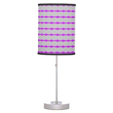 Grey Gray Hot Pink Purple Geometric Pattern Custom Table Lamp