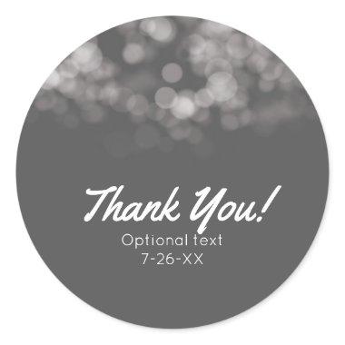 Grey Modern Minimal Lights Chic Party Custom Favor Classic Round Sticker