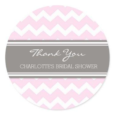 Grey Pink Chevron Bridal Shower Favor Tags