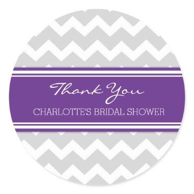 Grey Purple Chevron  Favor Tags